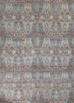 Chobi Grey Hand Knotted 9'0" X 12'5"  Area Rug 700-147343