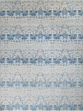 Chobi Grey Hand Knotted 8'10" X 11'9"  Area Rug 700-147344
