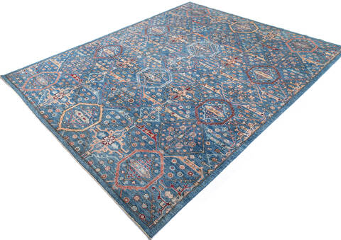 Chobi Blue Hand Knotted 810 X 118 Area Rug 700-147347 Image 2