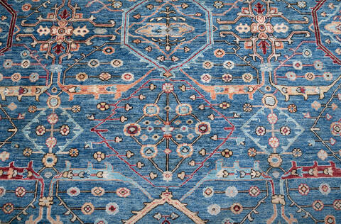 Chobi Blue Hand Knotted 810 X 118 Area Rug 700-147347 Image 4