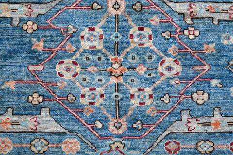 Chobi Blue Hand Knotted 810 X 118 Area Rug 700-147347 Image 5