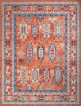 Chobi Orange Hand Knotted 9'1" X 11'10"  Area Rug 700-147348