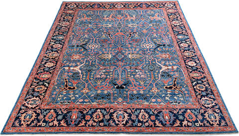 Chobi Blue Hand Knotted 711 X 99 Area Rug 700-147350 Image 1