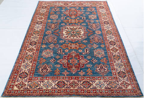 Kazak Blue Hand Knotted 50 X 69 Area Rug 700-147351 Image 1
