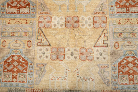 Gabbeh Beige Square Hand Knotted 60 X 60 Area Rug 700-147354 Image 5