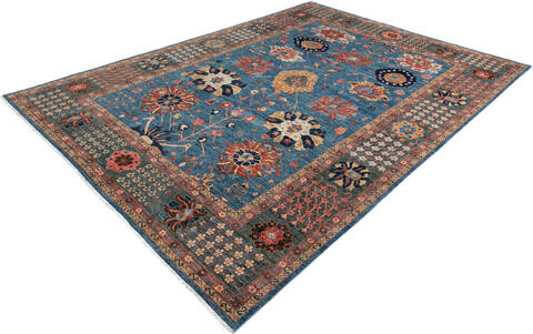 Chobi Blue Hand Knotted 910 X 138 Area Rug 700-147355 Image 2