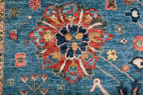 Chobi Blue Hand Knotted 910 X 138 Area Rug 700-147355 Image 3