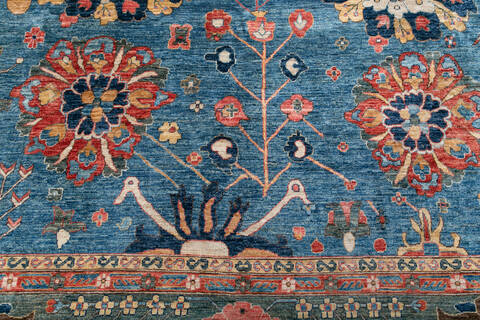 Chobi Blue Hand Knotted 910 X 138 Area Rug 700-147355 Image 5