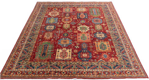 Chobi Red Hand Knotted 80 X 102 Area Rug 700-147357 Image 1