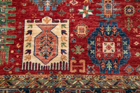 Chobi Red Hand Knotted 80 X 102 Area Rug 700-147357 Image 3