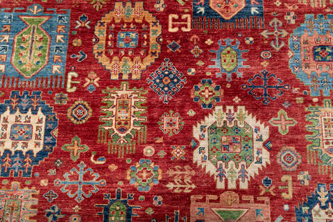 Chobi Red Hand Knotted 80 X 102 Area Rug 700-147357 Image 4