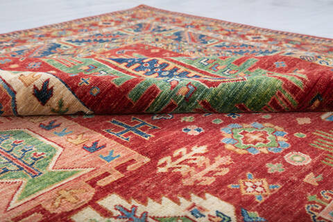 Chobi Red Hand Knotted 80 X 102 Area Rug 700-147357 Image 5