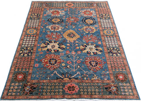 Chobi Blue Hand Knotted 510 X 88 Area Rug 700-147359 Image 1