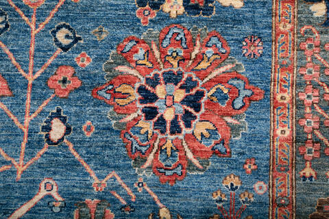 Chobi Blue Hand Knotted 510 X 88 Area Rug 700-147359 Image 5