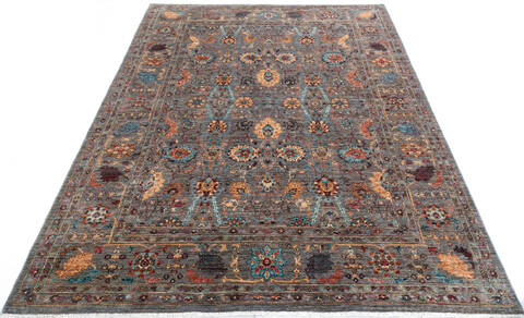 Chobi Grey Hand Knotted 510 X 710 Area Rug 700-147362 Image 1