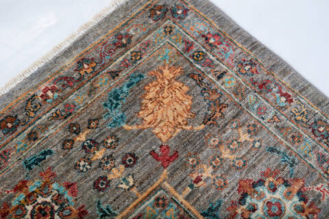 Chobi Grey Hand Knotted 510 X 710 Area Rug 700-147362 Image 4