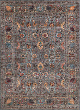 Chobi Grey Hand Knotted 5'10" X 7'10"  Area Rug 700-147362