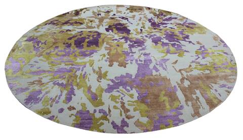 Modern Multicolor Round Hand Knotted 100 X 100 Area Rug 902-147369 Image 1