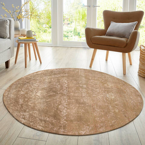 Modern Multicolor Round Hand Knotted 80 X 80 Area Rug 902-147370 Image 3