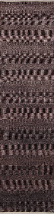 Modern-Contemporary Black Runner Hand Knotted 26 X 100 Area Rug 254-147381 Image 0