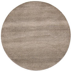Modern-Contemporary Brown Round Hand Knotted 4'0" X 4'0"  Area Rug 254-147388