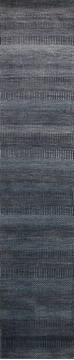 Modern-Contemporary Blue Runner Hand Knotted 2'4" X 11'9"  Area Rug 254-147390