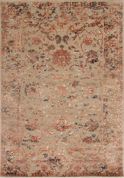 Indian Ferahan Beige Rectangle 4x6 ft Wool Carpet 147395