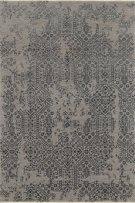 Modern-Contemporary Grey Hand Knotted 40 X 60  Area Rug 254-147396 Image 0
