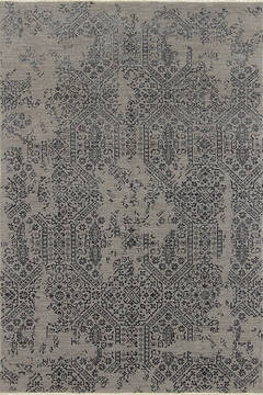 Indian Modern-Contemporary Grey Rectangle 4x6 ft Wool Carpet 147396