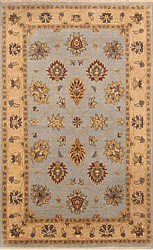 Indian Ziegler Beige Rectangle 4x6 ft Wool Carpet 147397