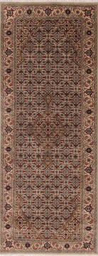 Indian Mahi Beige Runner 6 to 9 ft Wool and Silk Carpet 147399