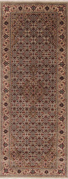 Mahi Beige Runner Hand Knotted 2'7" X 6'9"  Area Rug 254-147399