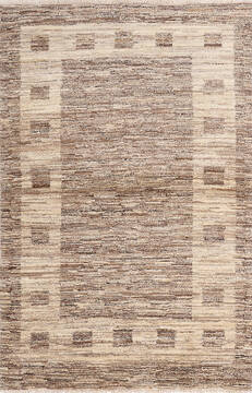 Gabbeh Beige Hand Knotted 3'2" X 4'11"  Area Rug 254-147402