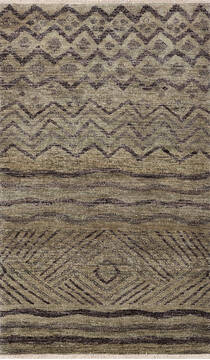 Pakistani Gabbeh Green Rectangle 3x5 ft Wool Carpet 147403