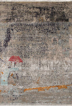 Modern Multicolor Hand Knotted 8'2" X 11'4"  Area Rug 902-147410