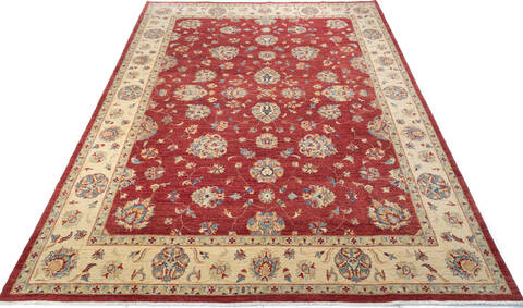 Chobi Red Hand Knotted 100 X 135 Area Rug 700-147415 Image 1