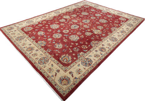 Chobi Red Hand Knotted 100 X 135 Area Rug 700-147415 Image 2