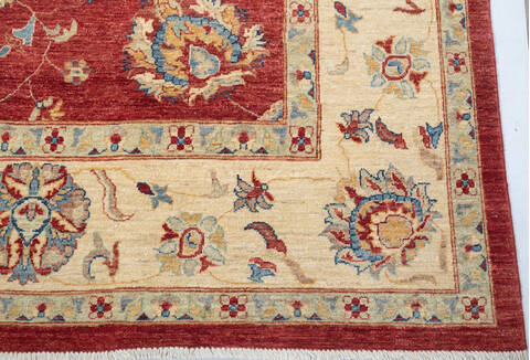 Chobi Red Hand Knotted 100 X 135 Area Rug 700-147415 Image 3