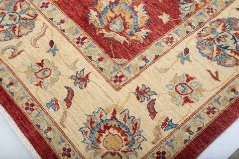 Chobi Red Hand Knotted 100 X 135 Area Rug 700-147415 Image 4