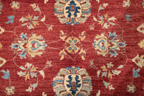 Chobi Red Hand Knotted 100 X 135 Area Rug 700-147415 Image 6
