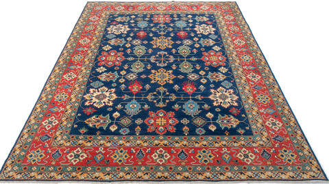Kazak Blue Hand Knotted 91 X 118 Area Rug 700-147416 Image 1
