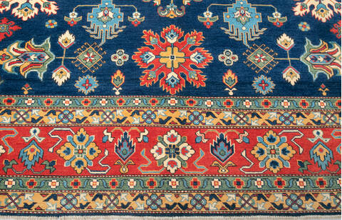 Kazak Blue Hand Knotted 91 X 118 Area Rug 700-147416 Image 4
