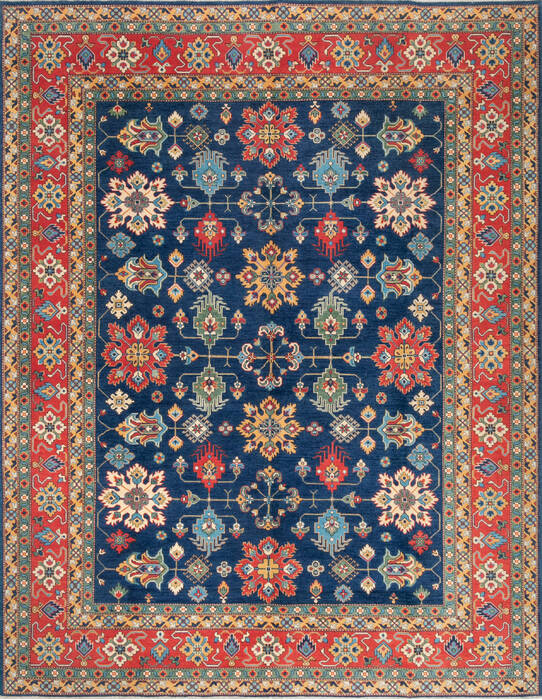 Kazak Blue Hand Knotted 91 X 118 Area Rug 700-147416 Image 0