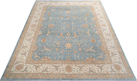 Chobi Blue Hand Knotted 80 X 910 Area Rug 700-147419 Image 1