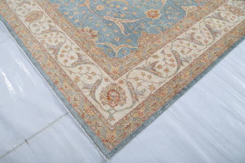 Chobi Blue Hand Knotted 80 X 910 Area Rug 700-147419 Image 5