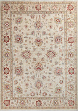 Chobi Beige Hand Knotted 5'9" X 8'0"  Area Rug 700-147423