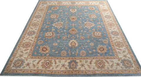 Chobi Blue Hand Knotted 84 X 97 Area Rug 700-147424 Image 1