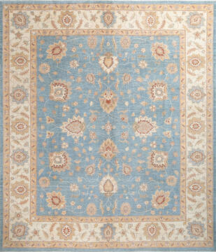 Chobi Blue Hand Knotted 8'4" X 9'7"  Area Rug 700-147424