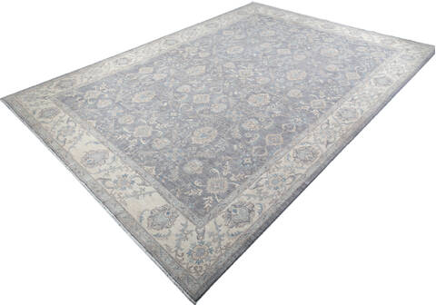 Chobi Grey Hand Knotted 100 X 143 Area Rug 700-147426 Image 2