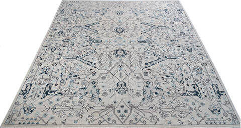 Chobi Grey Hand Knotted 85 X 100 Area Rug 700-147427 Image 1